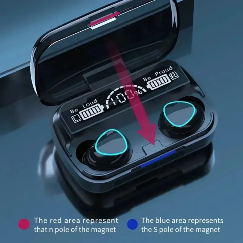 Original M10 Wireless Noise Canceling Headphones - Bluetooth Earpods with Mic, Stereo Sound & Gamer Speaker for Sports