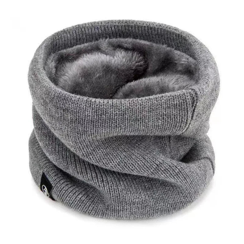 Knitted Solid Color Scarves Warm Thickened Neck Scarfs Ski Face Mask Tube Circle Scarf for Skiing Hiking Cycling