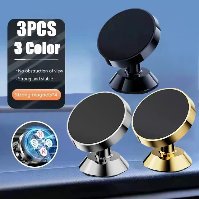 Magnetic Car Phone Holder With 360° Adjustable Rotation Stable Support Holder For iPhone 15 14 Samsung Xiaomi Dashboard Stand