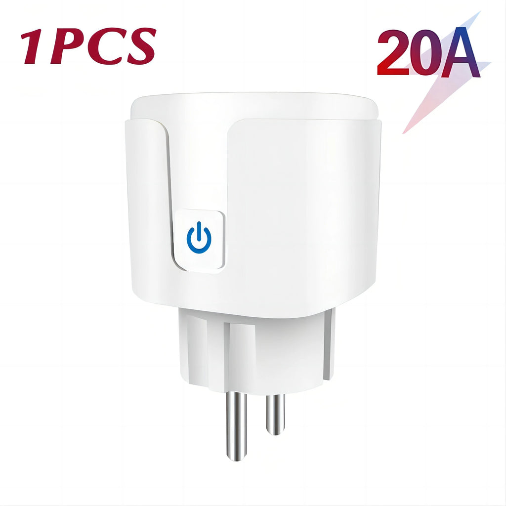 Tuya Smart Socket Outlet EU Plug 16A/20A With Power Monitor Timing Voice Control Wifi Smart Plug Works With Alexa Google Home