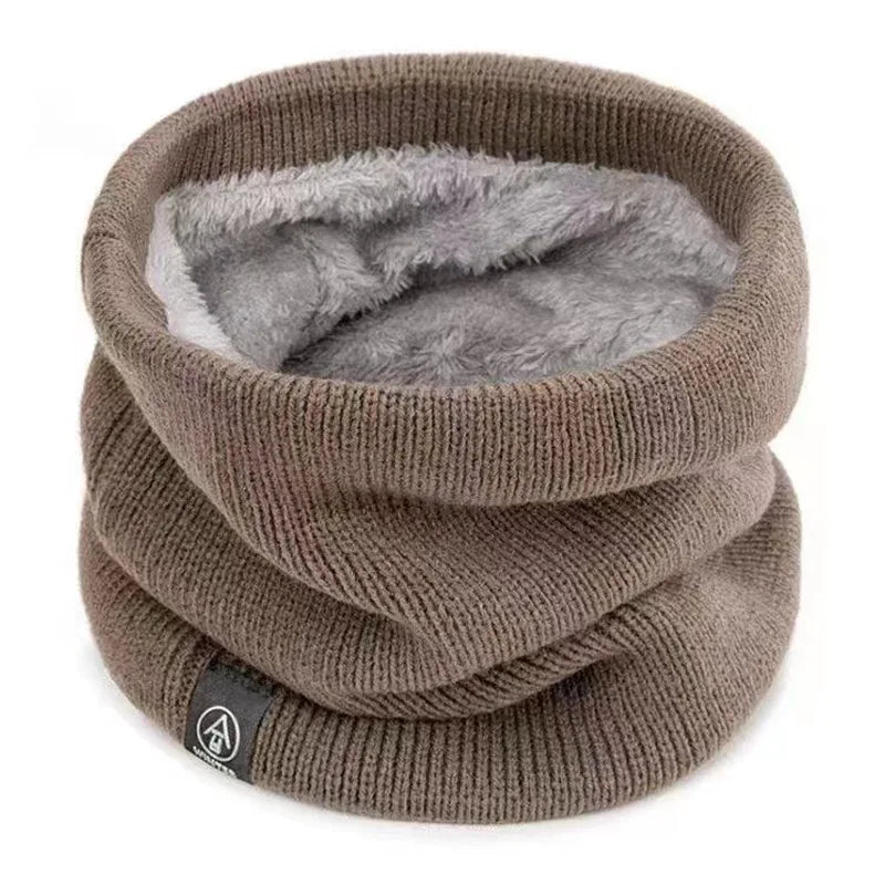 Knitted Solid Color Scarves Warm Thickened Neck Scarfs Ski Face Mask Tube Circle Scarf for Skiing Hiking Cycling